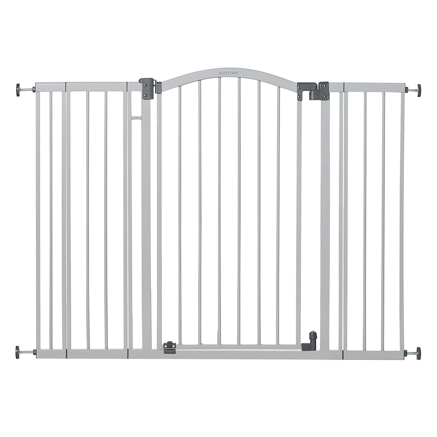 Ingenuity Summer Infant Extra Tall & Wide Safety Pet and Baby Gate, 29.5''-53'' Wide, 38'' Tall, Pressure or Hardware Mounted, Install on Wall or Banister in Doorway or Stairway, Auto Close Walk-Thru Door - Gray