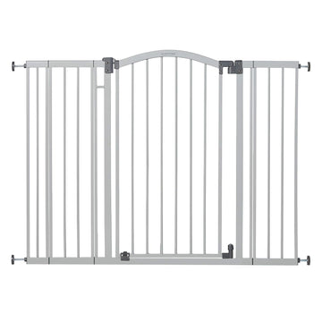 Ingenuity Summer Infant Extra Tall & Wide Safety Pet and Baby Gate, 29.5''-53'' Wide, 38'' Tall, Pressure or Hardware Mounted, Install on Wall or Banister in Doorway or Stairway, Auto Close Walk-Thru Door - Gray