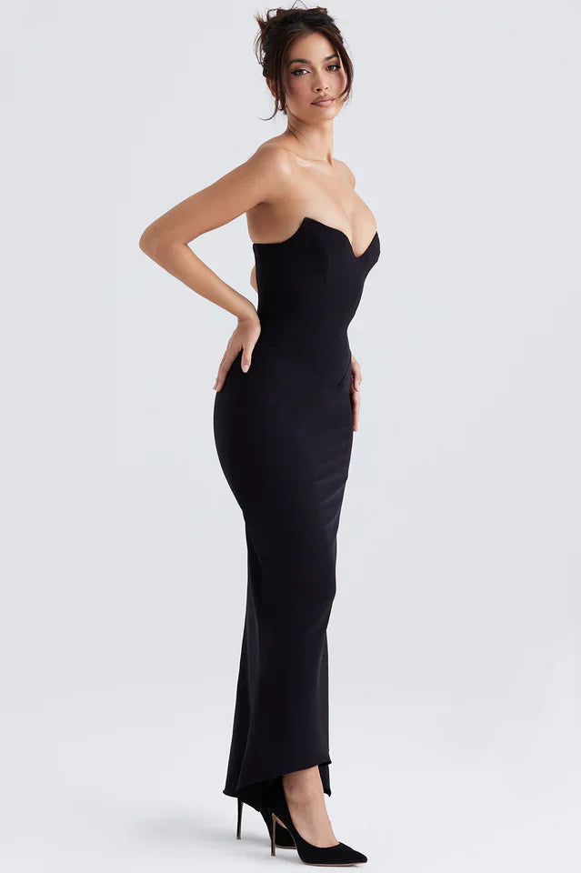 Sabine Black Tube Top Tunic Dress