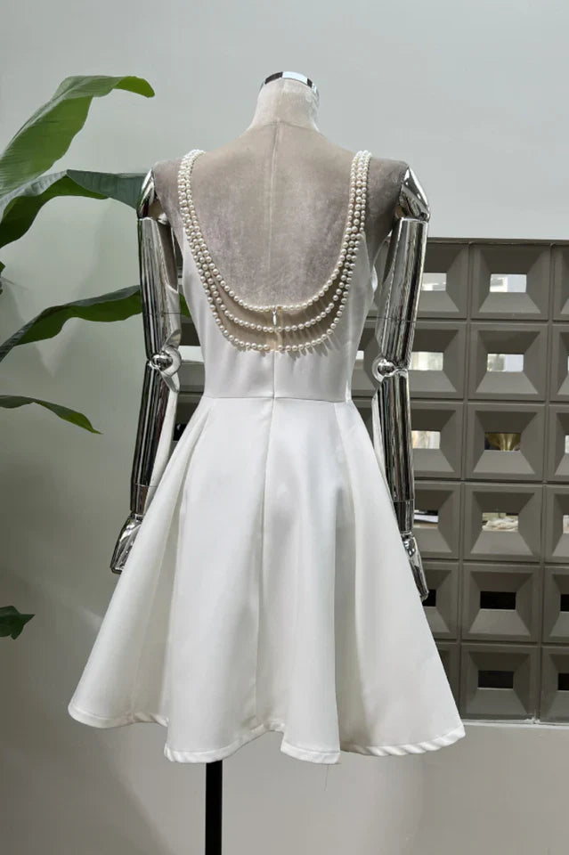 Esther Pearl Embelished Open Back Mini Dress