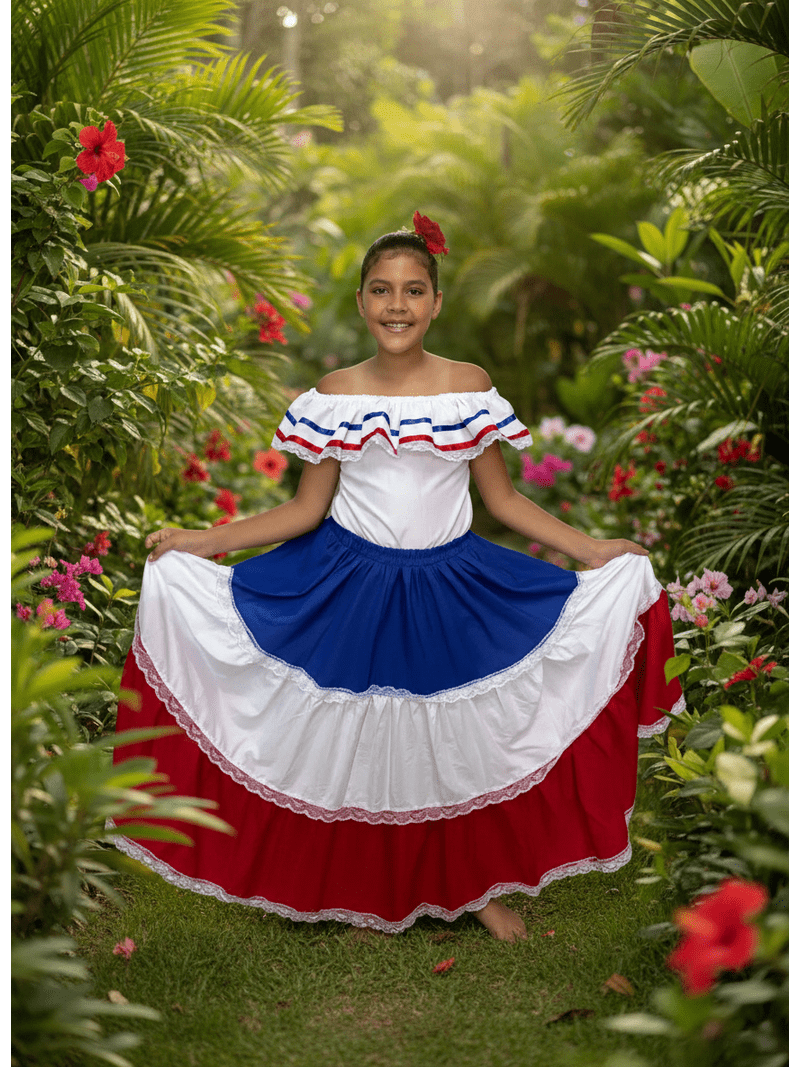 Dominican Republic Traditional Girls Fiesta Dress