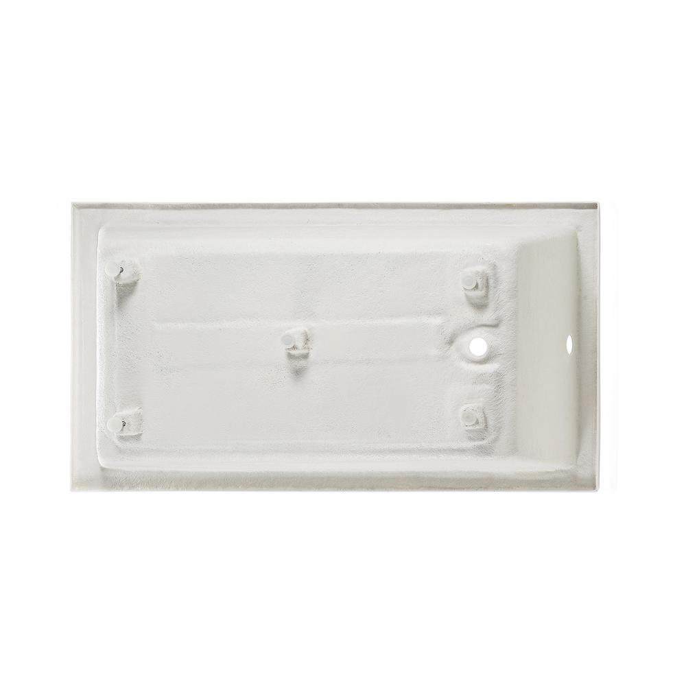 Voltaire 60 x 32 in. Acrylic Right-Hand Drain with Integral Tile Flange Rectangular Drop-in Bathtub in white - Super Arbor