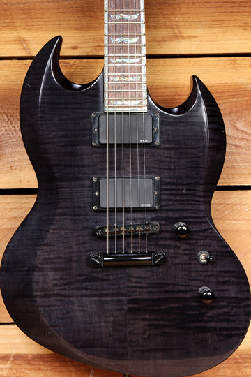 ESP VIPER 1000 Deluxe LTD Black Flame Top 2002 EMG PU MIK Korea 44016