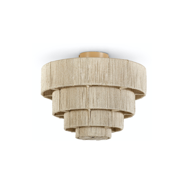 Palecek Everly Semi Flush Mount Natural – Abaca Rope Coastal Lighting