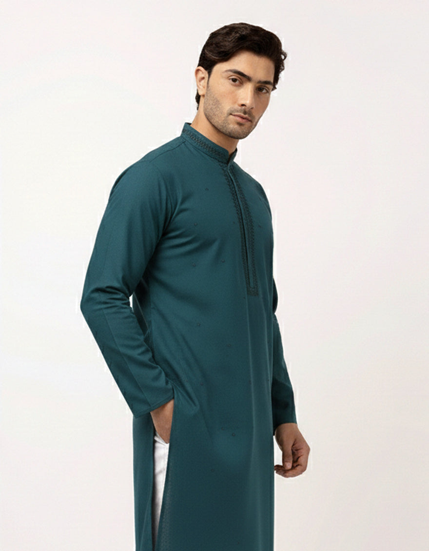 SEA GREEN BLENDED SPECIAL KURTA | JJK-SP-A-50551/S26/JJ10638-FL