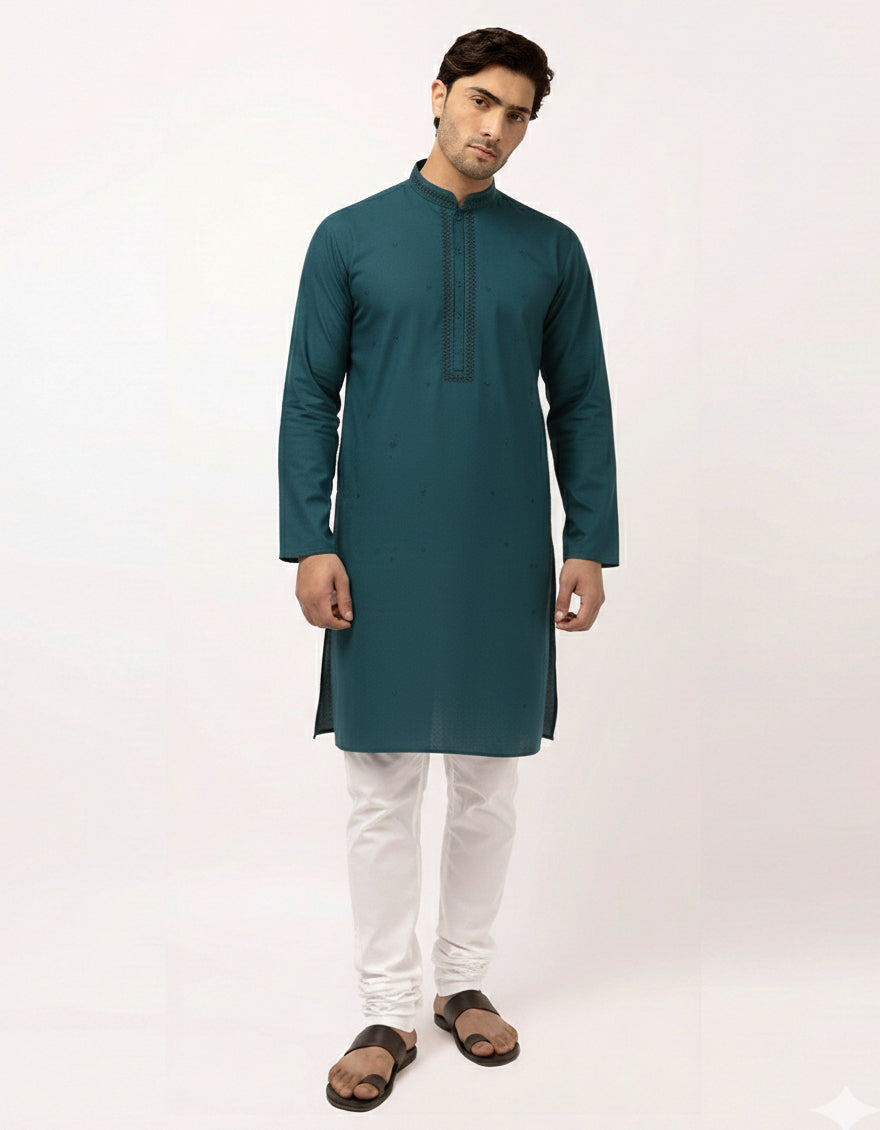 SEA GREEN BLENDED SPECIAL KURTA | JJK-SP-A-50551/S26/JJ10638-FL