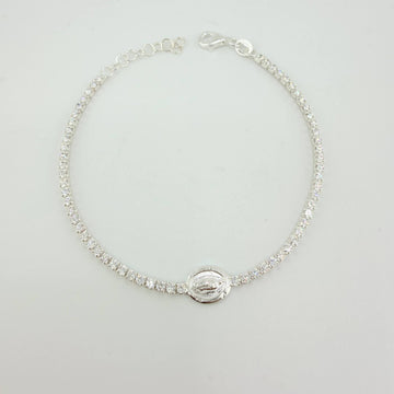 Pulso Tenis Virgen Guadalupe 4.05gr / 20.5cm-17.5cm / 2.3mm Plata 925 *