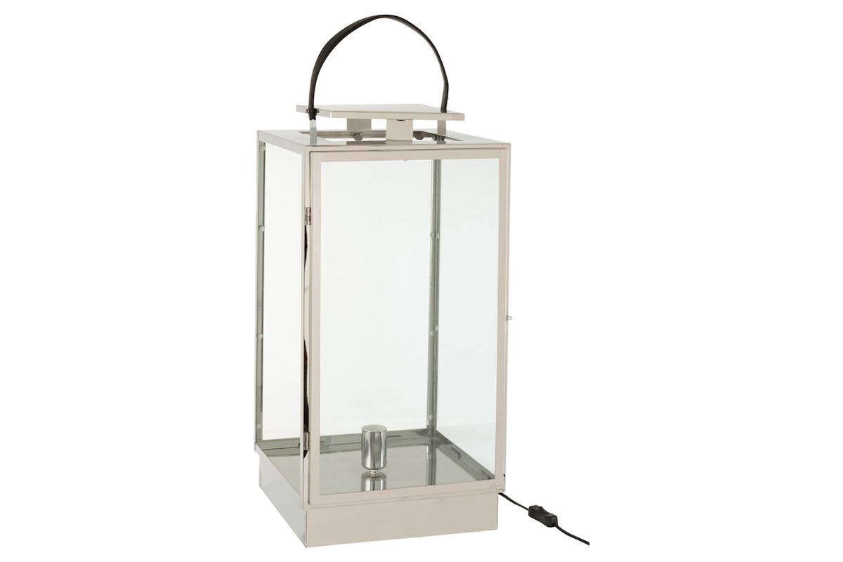 Lantern Metal Table Lamp | Silver
