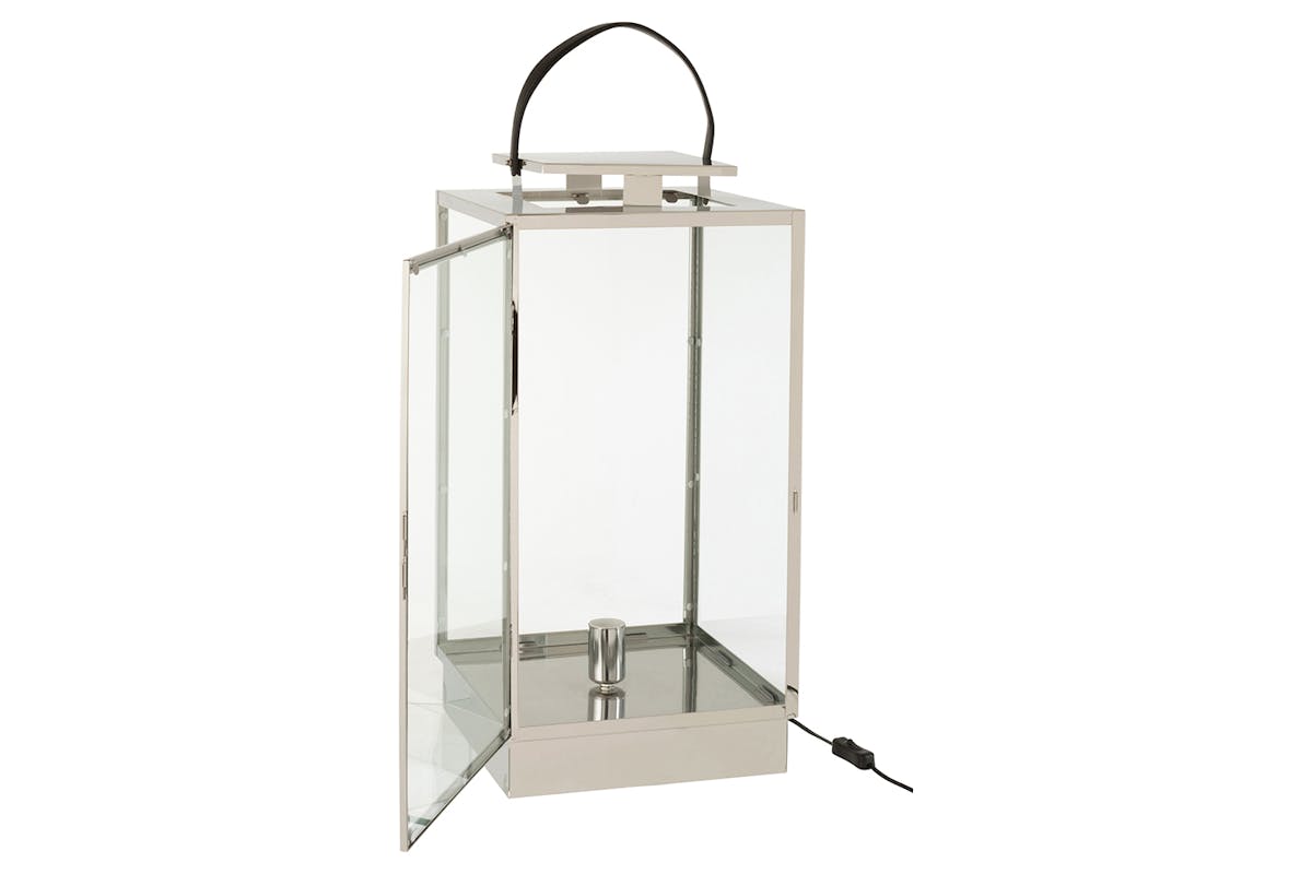 Lantern Metal Table Lamp | Silver