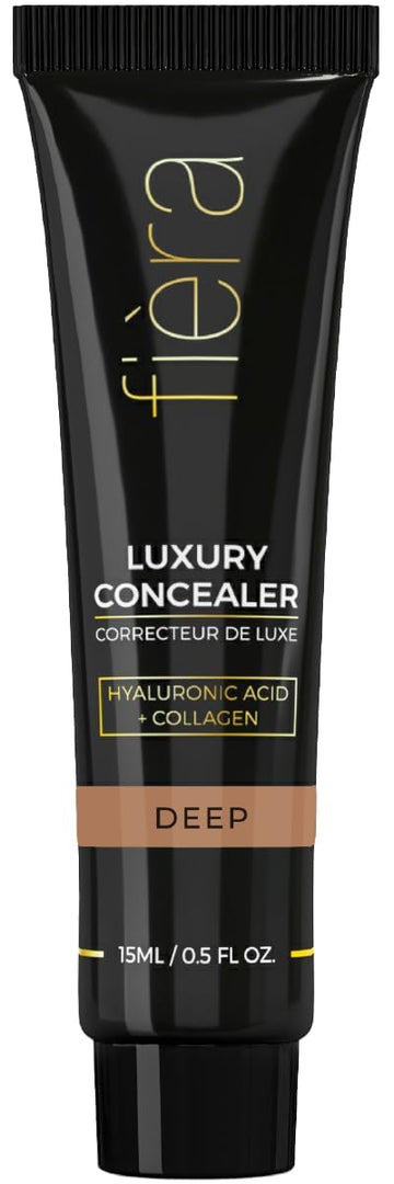 Fira Luxury Concealer with Anti-Aging - All Day Coverage for Dark Circles, Fine Lines, Wrinkles & Spots - Deep, 0.5 Ounce
