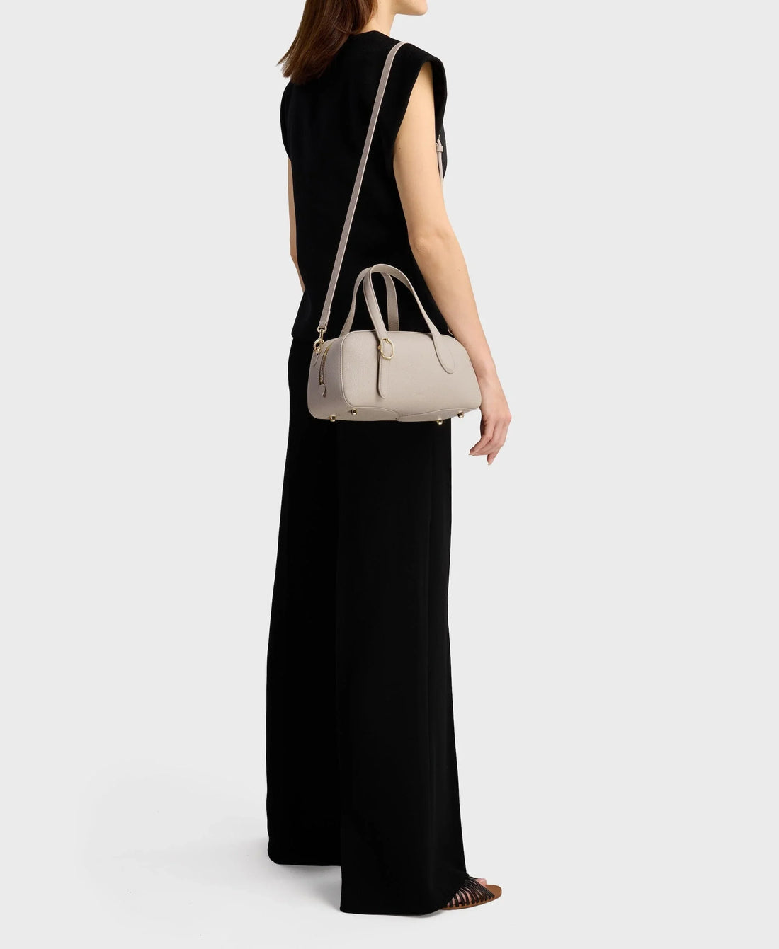 Small Asra Boston Bag - Smoke