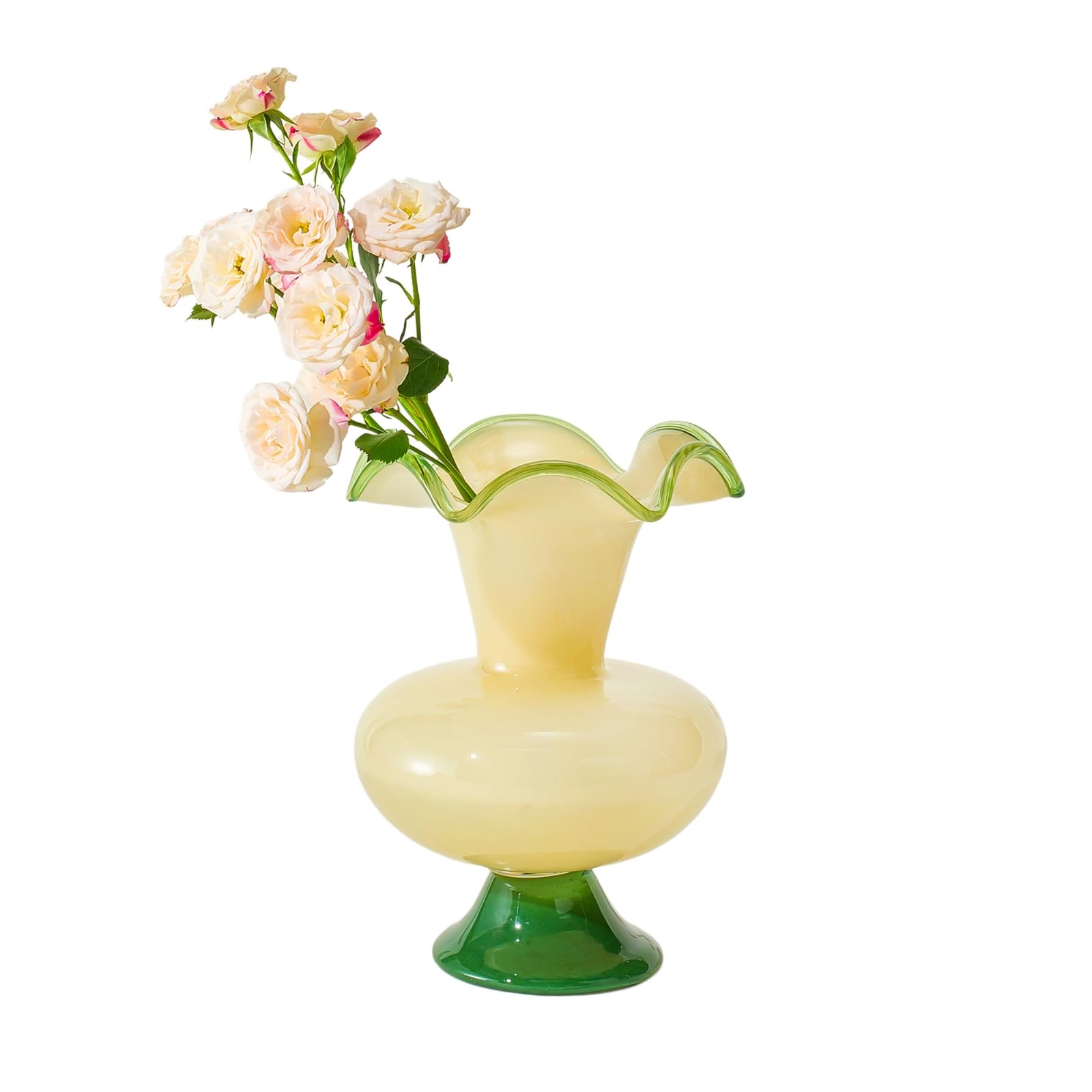 Glass Meadow Hand-Blown Glass Flower Vase  Décor - 11"