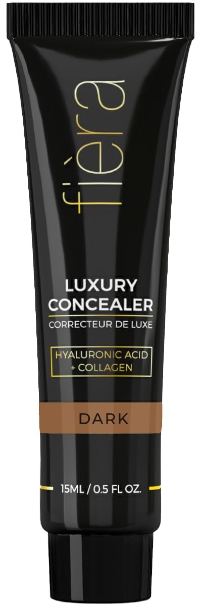 Fira Luxury Concealer with Anti-Aging - All Day Coverage for Dark Circles, Fine Lines, Wrinkles & Spots - Dark, 0.5 Ounce