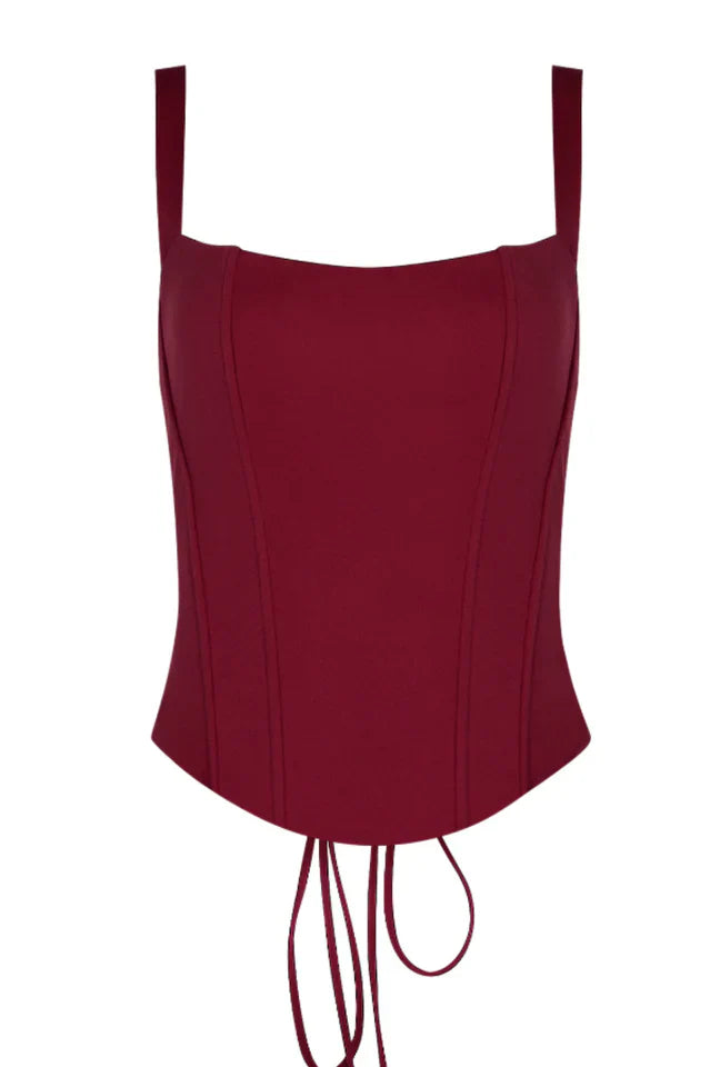 Structured Crepe Corset Top
