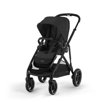 Cybex Gazelle S 2 Stroller - Black / Moon Black - Front Angle | Strolleria