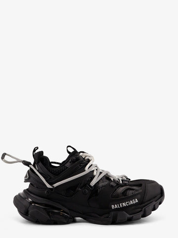 Track mesh sneakers with double laces