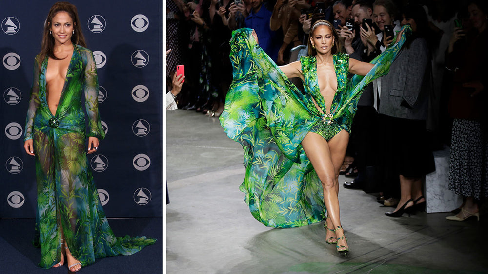 Jennifer Lopez 2000 Grammy dress: J.Lo closes Versace show in reimagined version of iconic gown