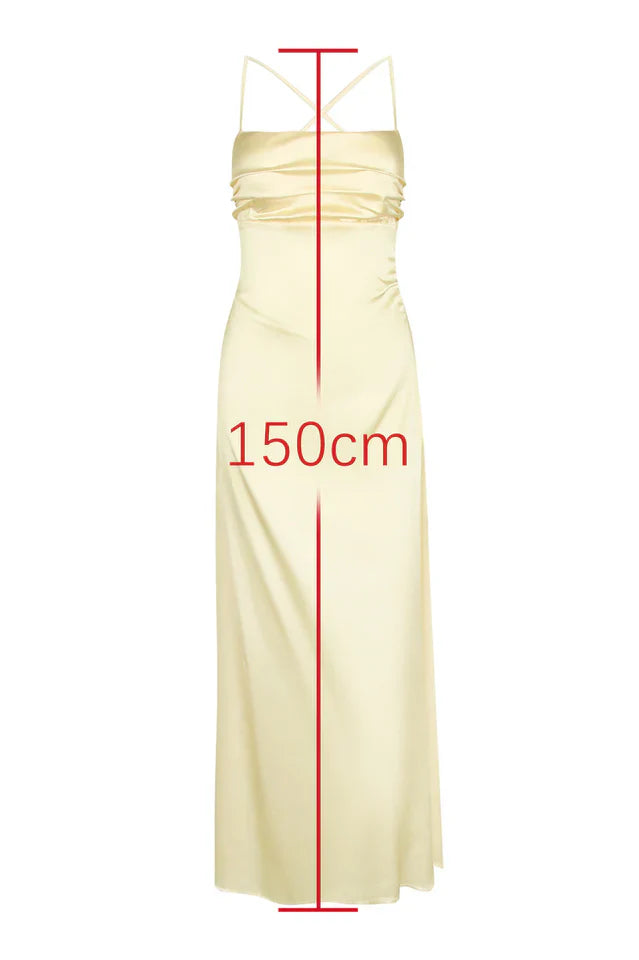 Blaise Yellow Satin Maxi Dress