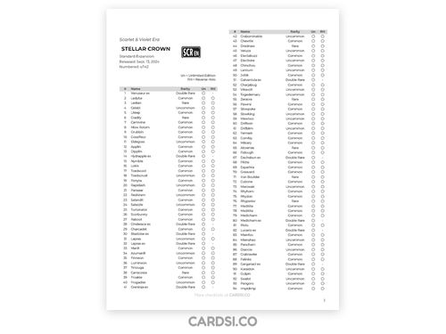 Pokémon JOURNEY TOGETHER Printable Checklist