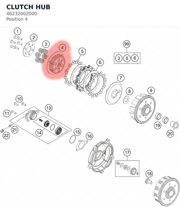 Diagram preview: CLUTCH HUB (46232002000)