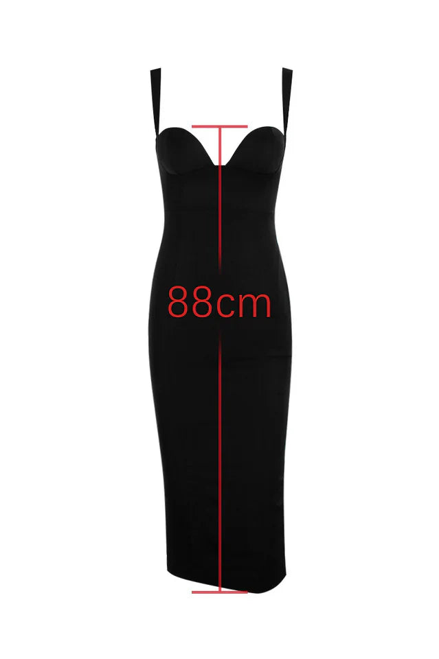 Bellissima Black Sweetheart Midi Dress