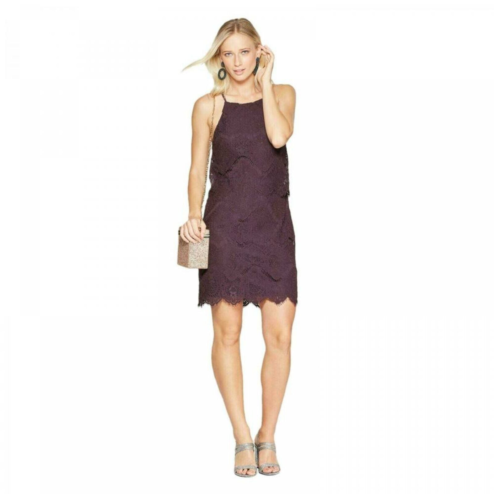 Xhilaration Women's Strappy Allover Lace Dress