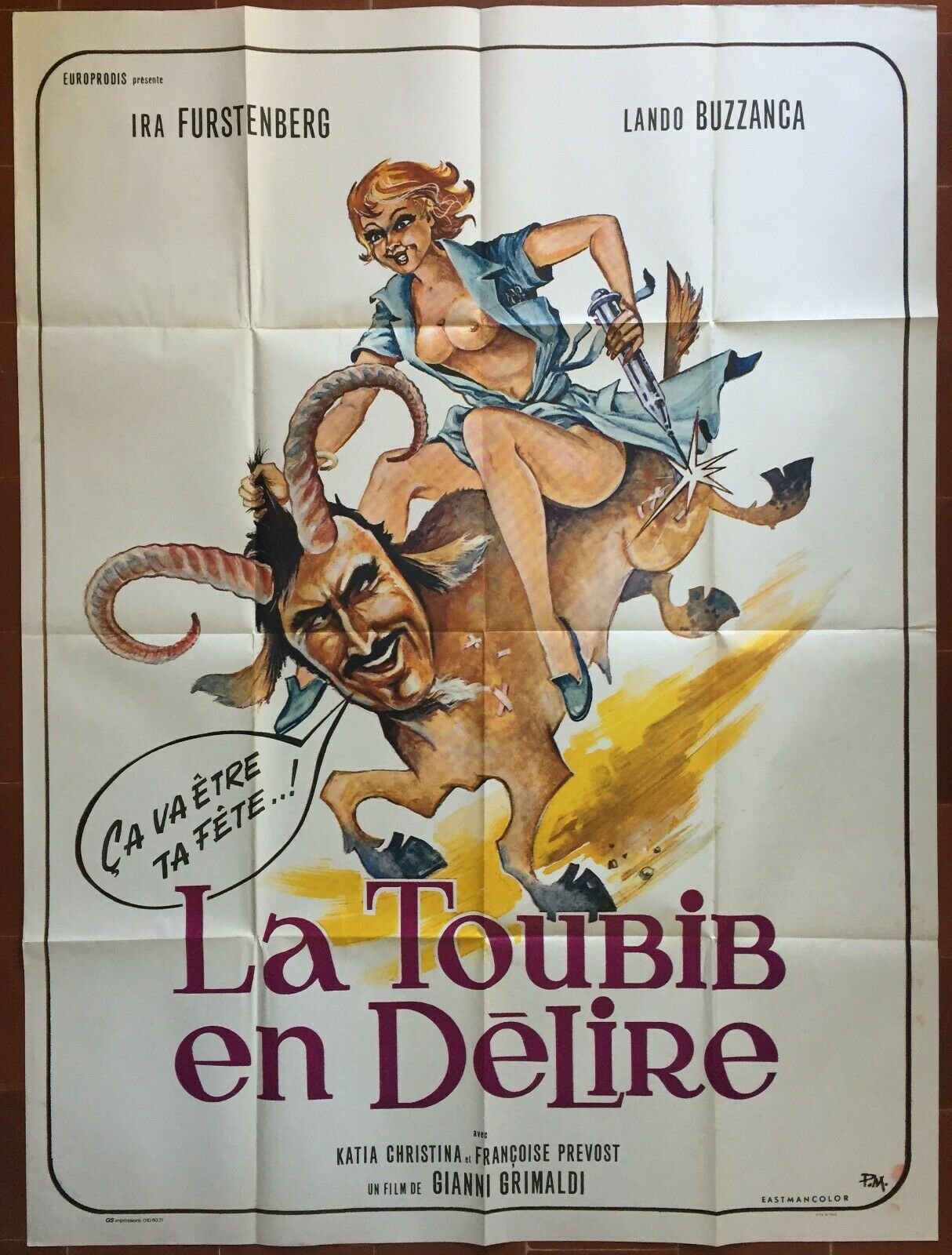 Affiche érotique LA TOUBIB EN DELIRE Médecine Hopital IRA FURSTENBERG 120x160cm