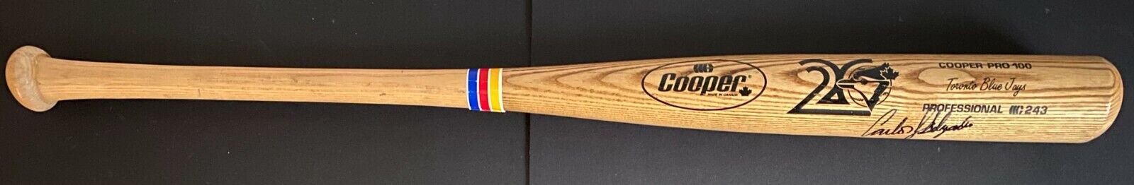 1996 MLB Baseball Carlos Delgado Signed Cooper Toronto Blue Jays Bat Autographed
