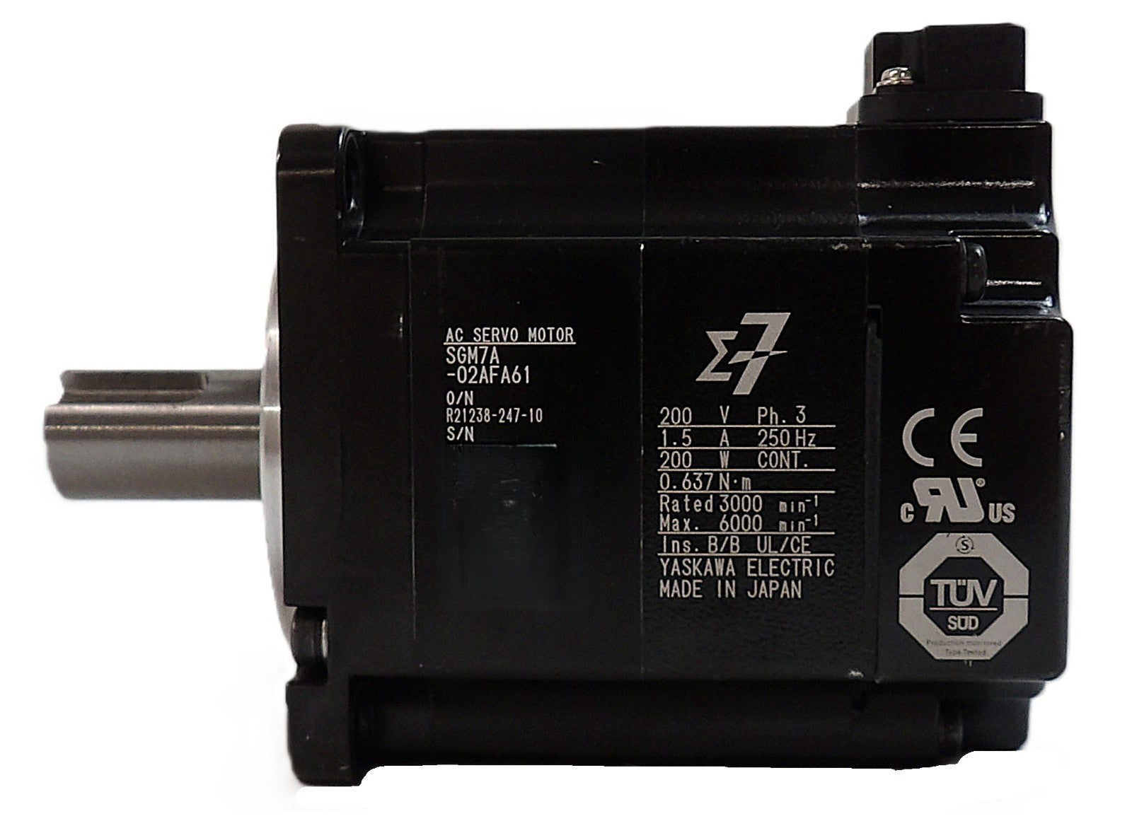 Yaskawa Electric SGM7A-02AFA61 AC Servo Motor Working Surplus