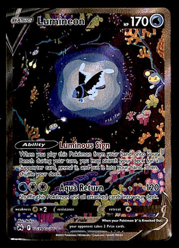 Lumineon V Galarian Gallery Crown Zenith GG39/GG70, NM Pokemon Card