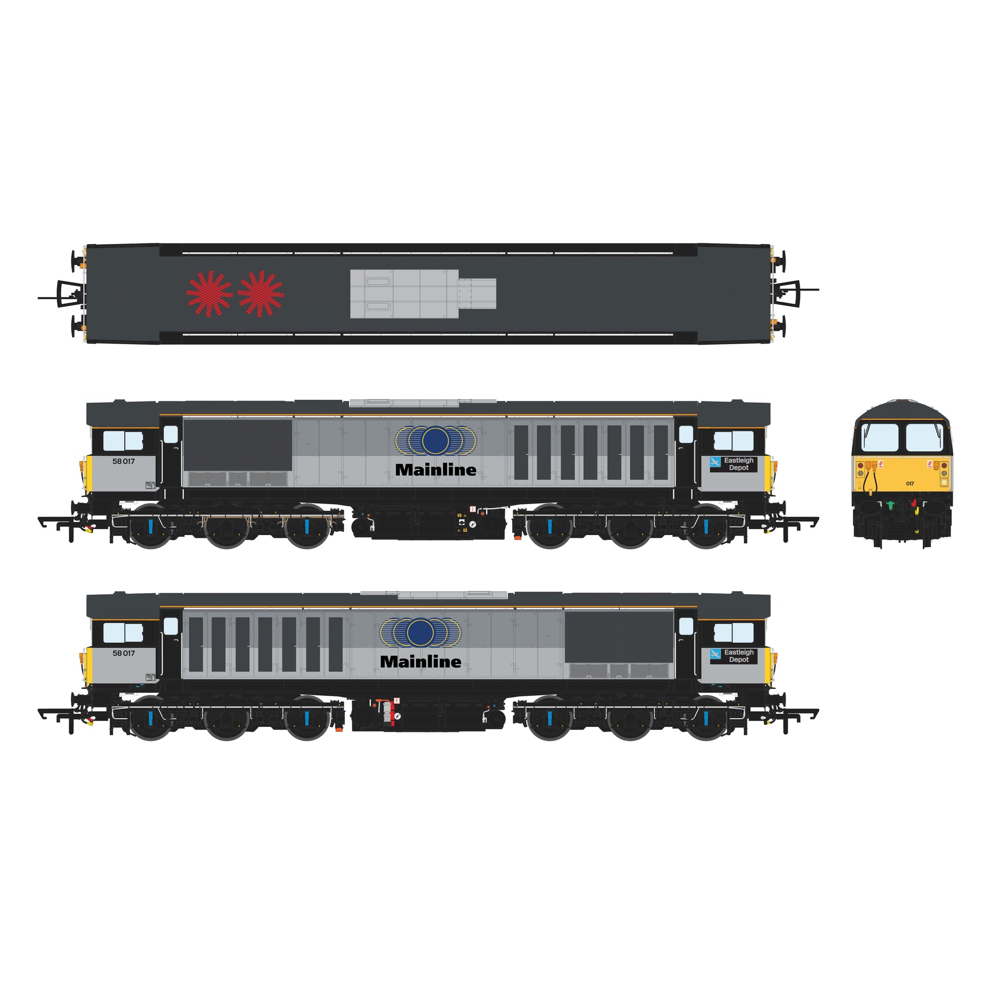 Class 58 - Mainline Grey - 58017 - DCC Sound Fitted
