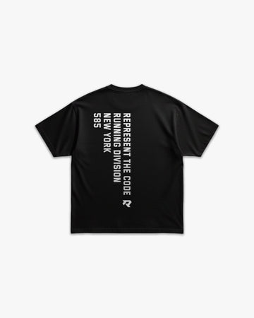 (585) X2 Running Elite Tee in Black/White - Represent Running
