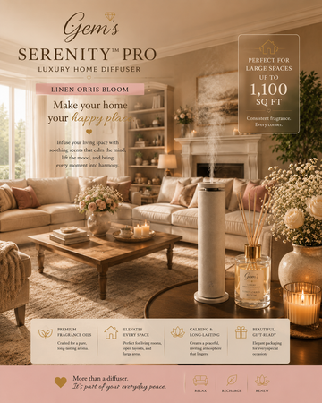 ✨ Gem’s Serenity™ Pro  Linen Orris Bloom  Master Suite Collection  Luxury Home Diffuser | Up to 1,100 sq ft Coverage
