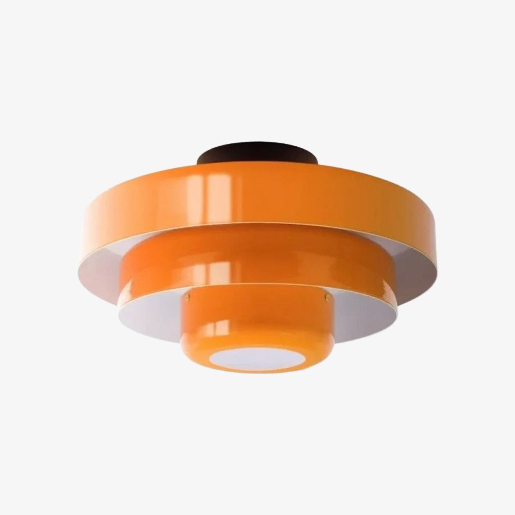 Veleora Bauhaus Three-Tier Colorful Round Macaron Ceiling Lamp - Modern Metal Design for Living Rooms