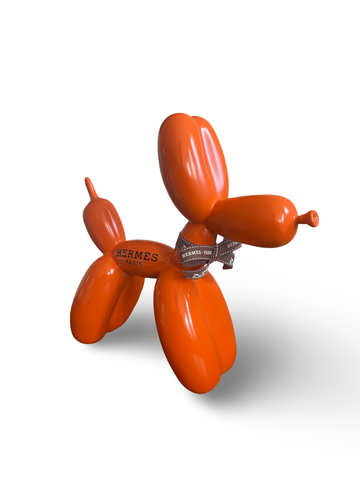 ORANGE DESIGNER ICON BALLOON DOG SCULPTURE