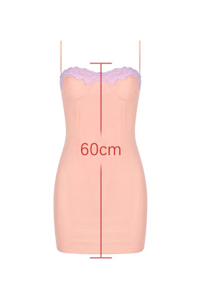 Harper Sorbet Lace Trimmed Mini Dress