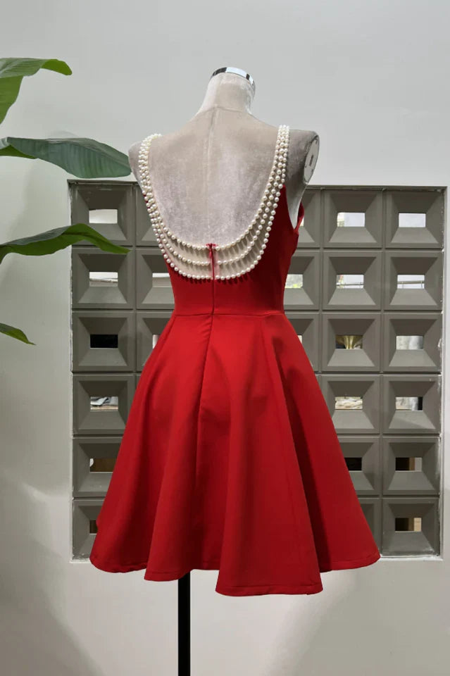 Esther Pearl Embelished Open Back Mini Dress