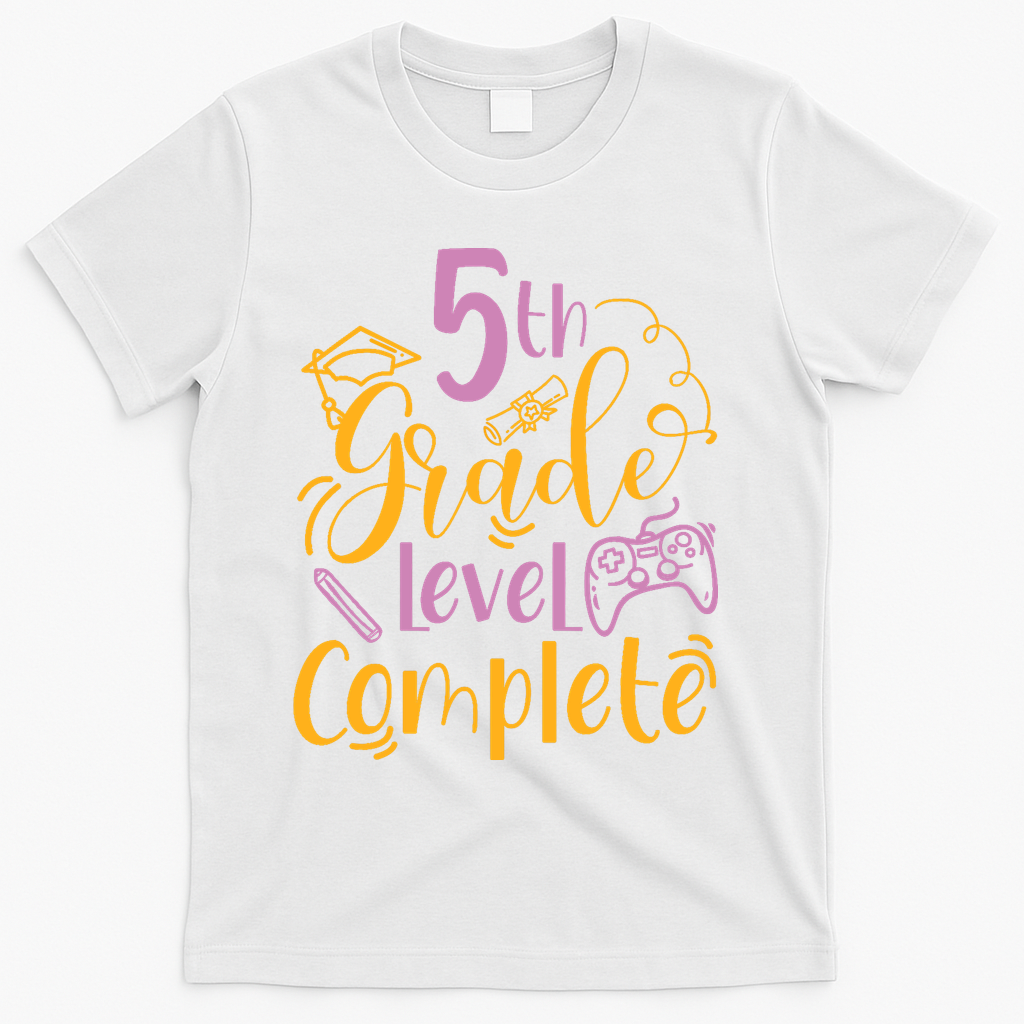 5th Grade Level Complete Fifth Grader School Graduation T-Shirt - White