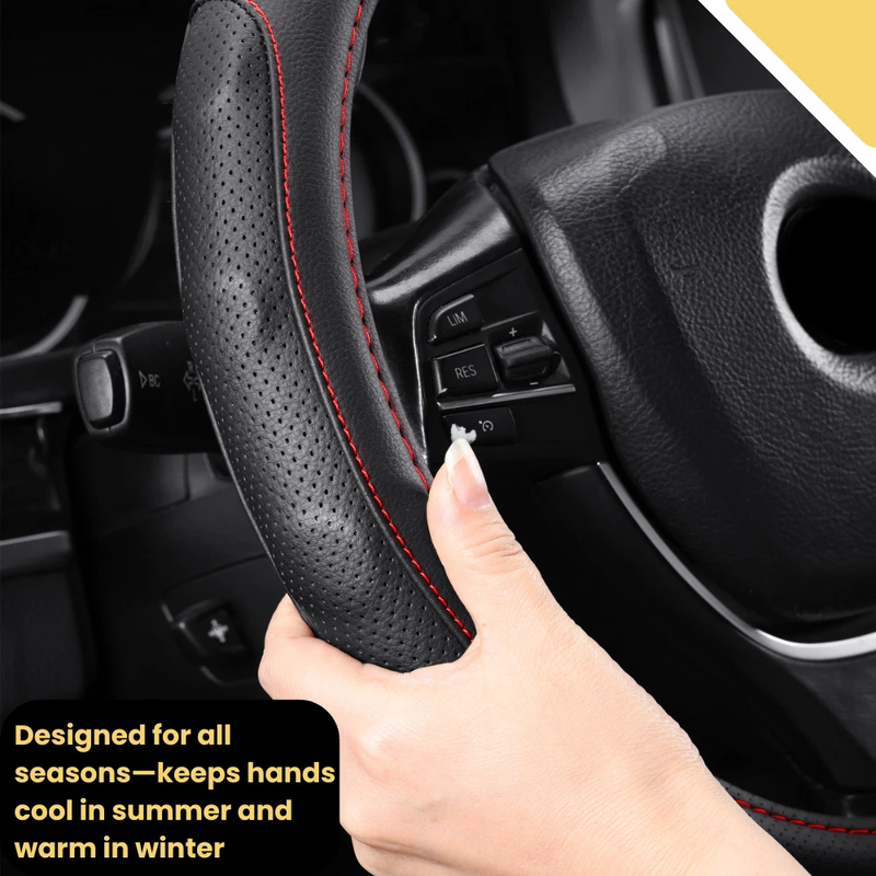 Steering Wheel Cover Pro Extra Layer for Toyota Hilux Double Cab 2005-2015 - Breathable & Anti-Slip - Circle 38 cm
