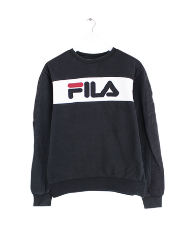 Fila Embroidered Sweater Schwarz S