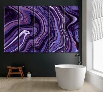 Abstract Purple Marble Pattern Canvas Print ArtLexy 5 Panels 36"x24" inches