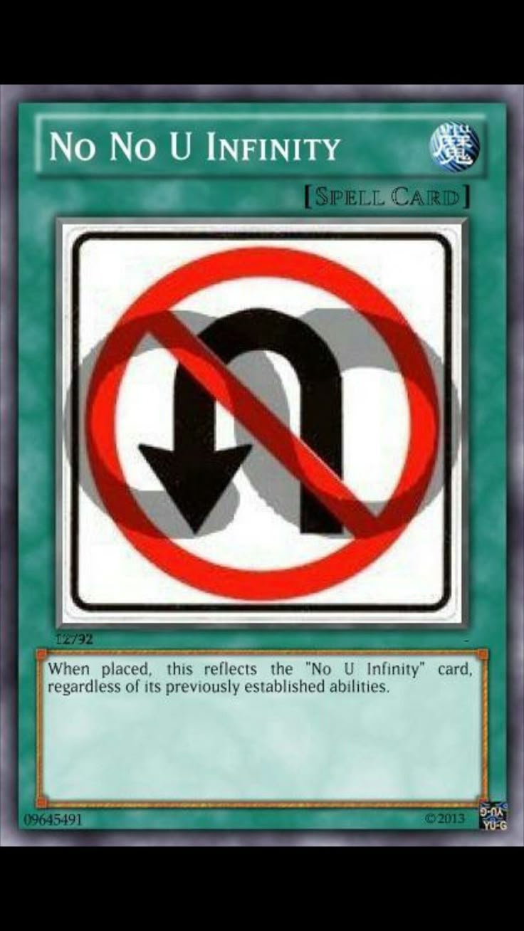 Funny Yugioh Cards | No U Infinity Card