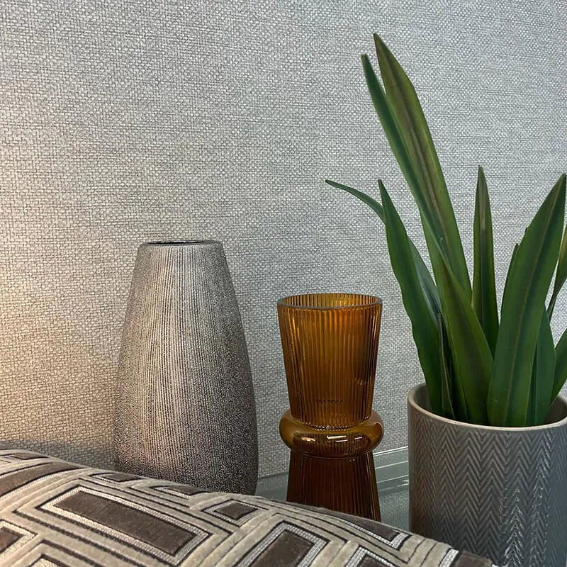 Wallpaper  -  Belgravia Palma Texture Silver Wallpaper - 9005  -  60345317