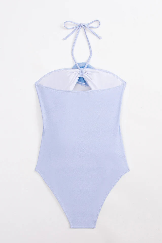Flower Decoration One Piece Swimsuit