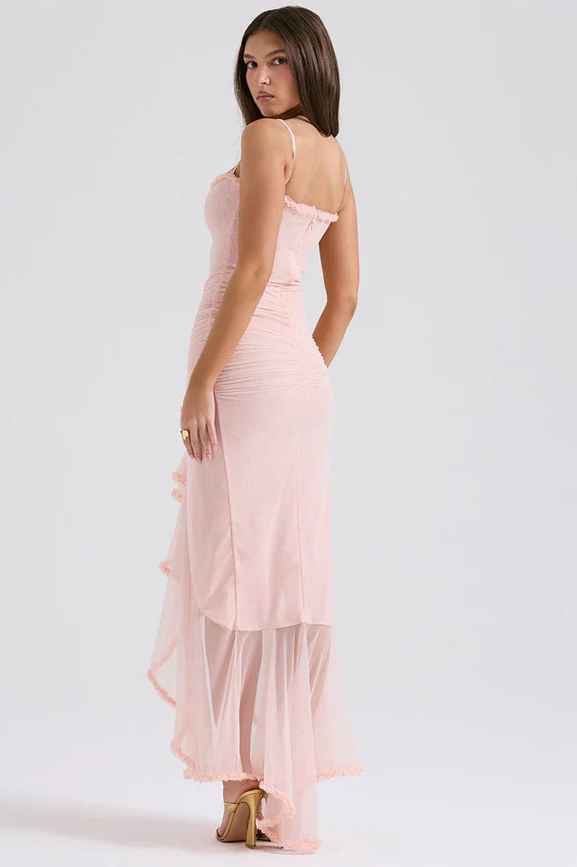 Gabriella Light Peach Ruffle Dress
