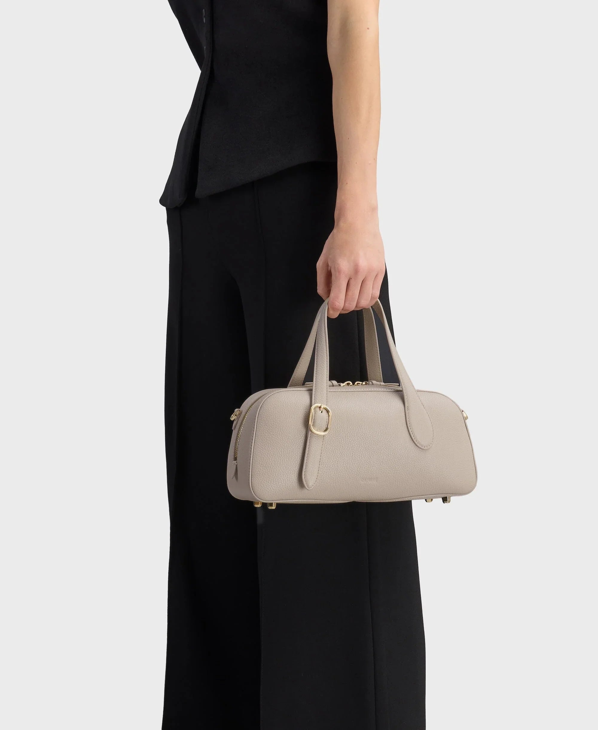 Small Asra Boston Bag - Smoke