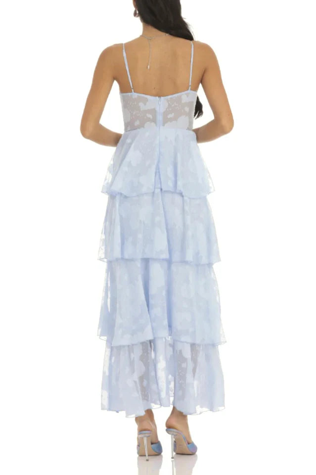 Floral Ruffle A-line Maxi Dress