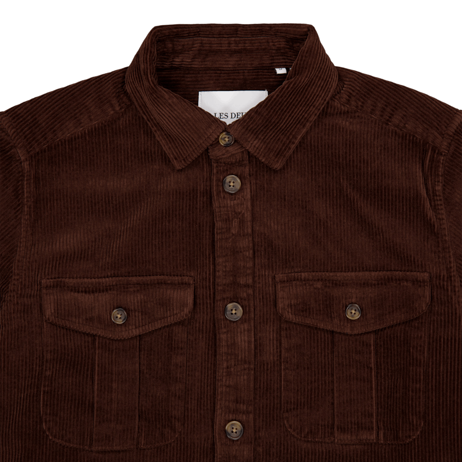 Les Deux Kody Heavy Corduroy Overshirt Ebony
