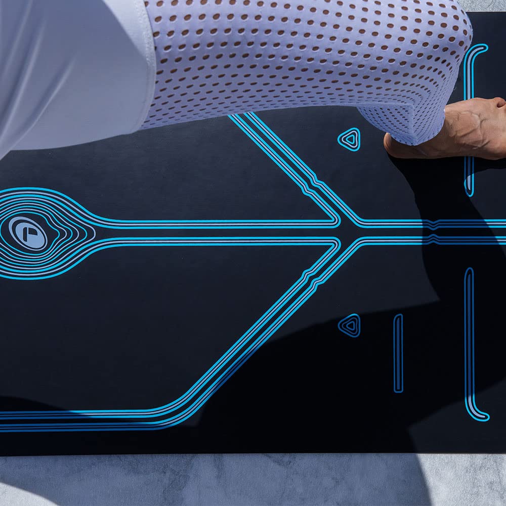 Liforme XL Mountain Yoga Mat – bezpłatna torba do jogi, opatentowany system wyrównania, uchwyt przypominający wojownik, antypoślizgowa, przyjazna dla środowiska i biodegradowalna, odporna na pot, długa, szeroka, mata o grubości 4,2 mm dla wygody