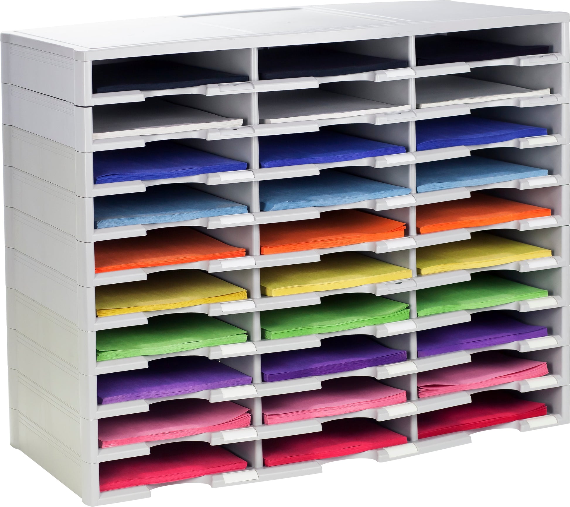 30 Compartment Literature Sorter, Gray
